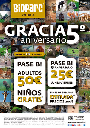 Bioparc Valencia, 5º Aniversario Bioparc Valencia, 5º Aniversario