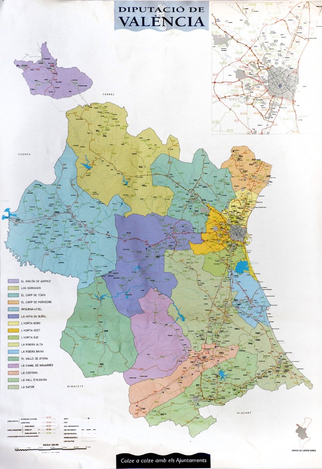 Mapa de la provincia de Valencia