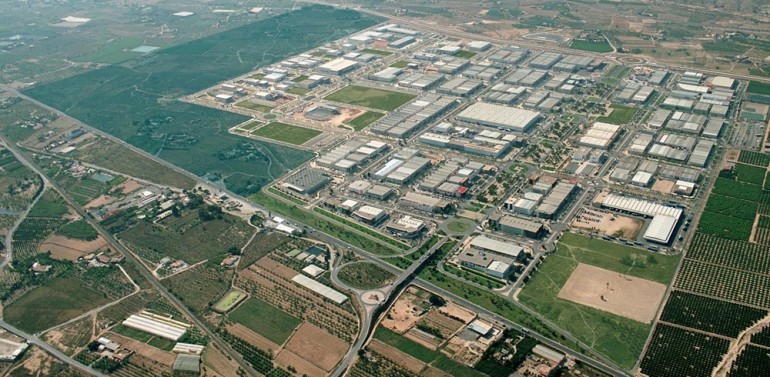 Marcada en verde la zona a la que afecta la ampliación de Elx Parque Empresarial. Foto: Hielche.com
