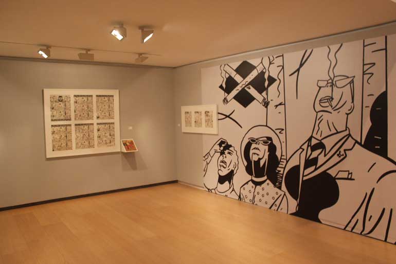 Obra de Micharmut en la exposición VLC Valencia Línia Clara, del IVAM. Foto: Javier Furió