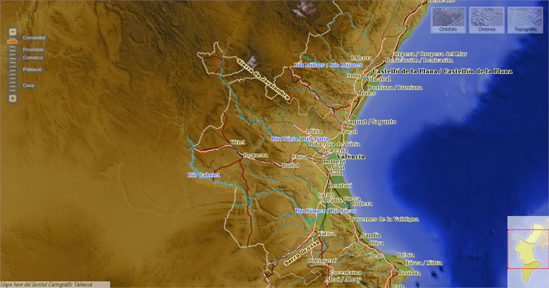 Mapa del Institut Cartogràfic Valencià