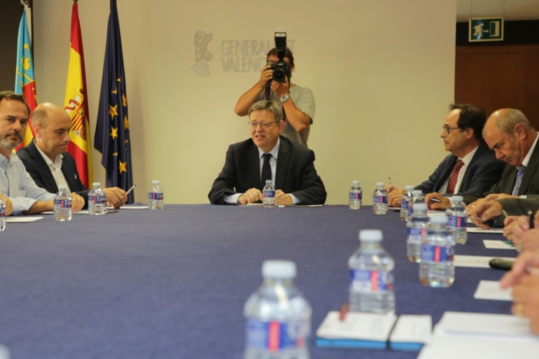 El president de la Generalitat ha presidido la Comisión Institucional de la Volvo Ocean Race en Alicante.