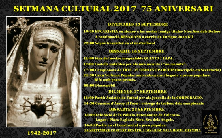 Programa de actos de la Semana Cultural de los Granaderos del Cabanyal