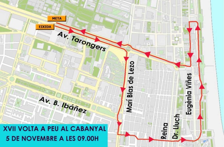 Recorregut de la Volta a peu al Cabanyal