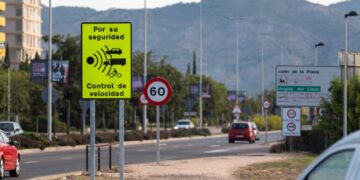 Punto de control de velocidad en la ronda norte de Castelló