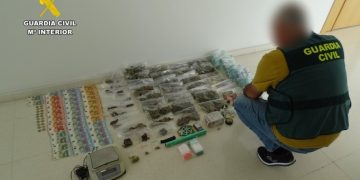 Sustancias y objetos aprehendidos por la Guardia Civil