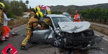 Colisión frontal en Pedreguer