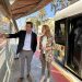 La alcaldesa de Castellón y el president de la Generalitat, en la estación del TRAM en el Grau