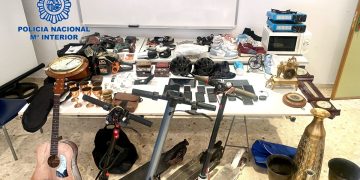 Objetos intervenidos a los detenidos