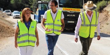 Mazzolari visita las obras de las carreteras de la Serranía