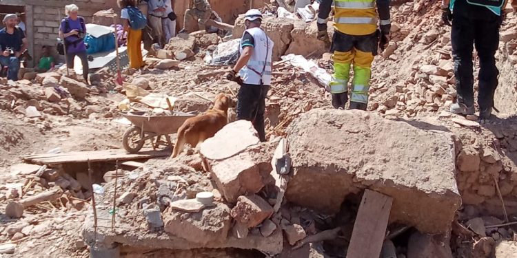 Bomberos forestales valencianos en el terremoto de Marrruecos