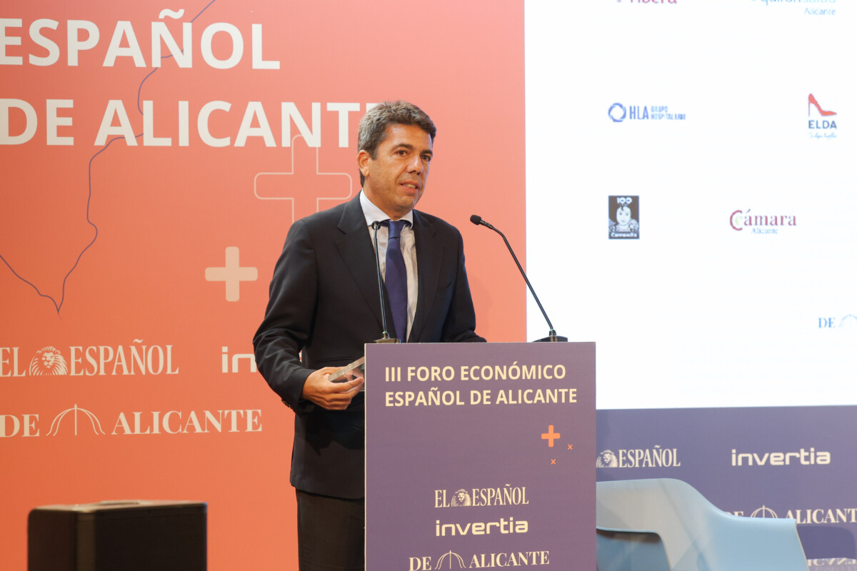 Carlos Mazón, durante su intervención en el III Foro Económico Español de Alicante