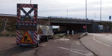 Trabajos de mantenimiento en una carretera