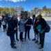 Santiago Ballester y el resto de la delegación valenciana, en la plaza de Cibeles