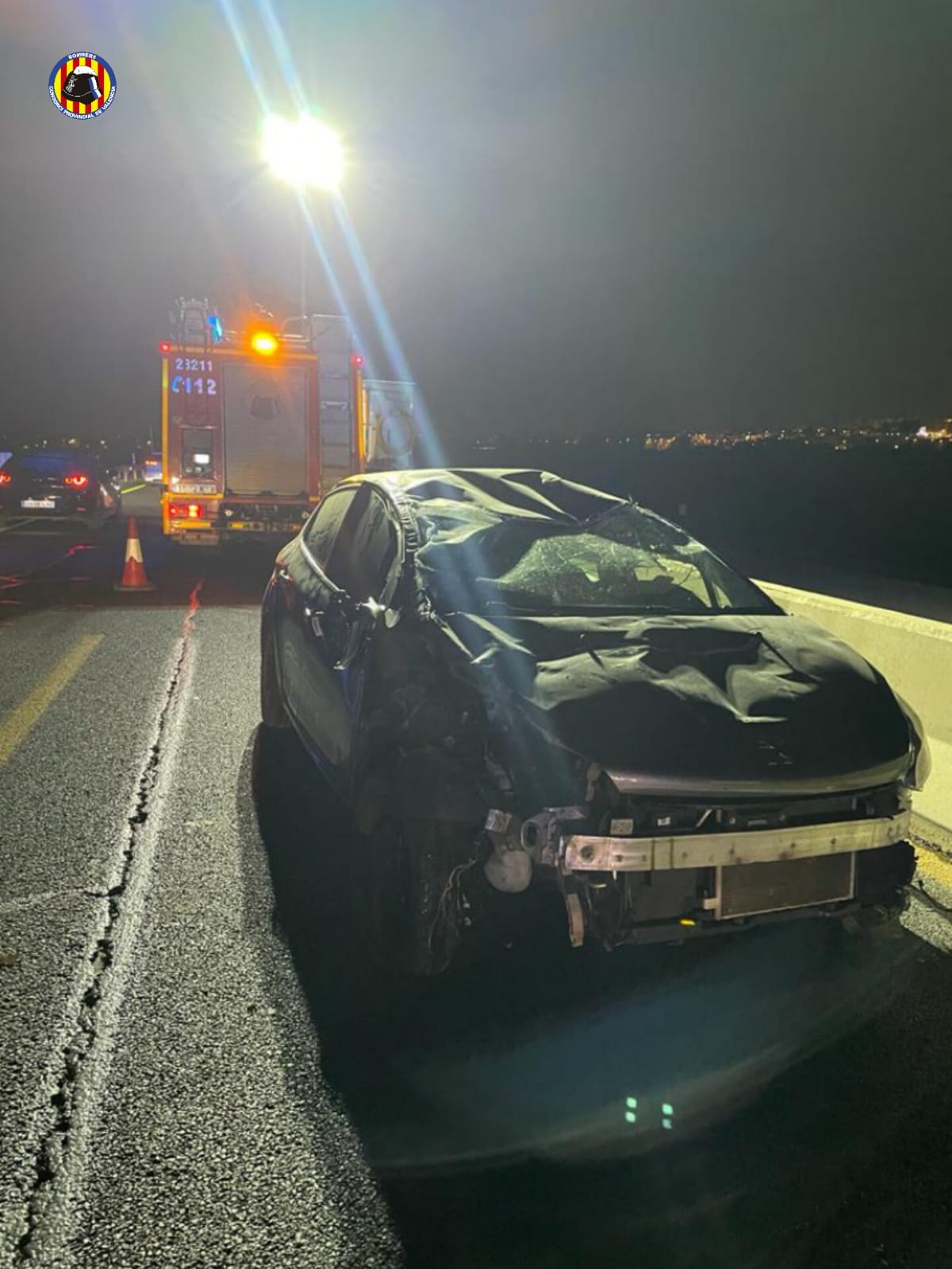 Accidente míltiple en la V-30 a su paso por Paterna