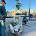 Restos óseos de una ballena abandonados en el puerto de la Vila Joiosa