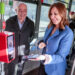 María José Catalá accede a un autobús de EMT con el nuevo billete virtual