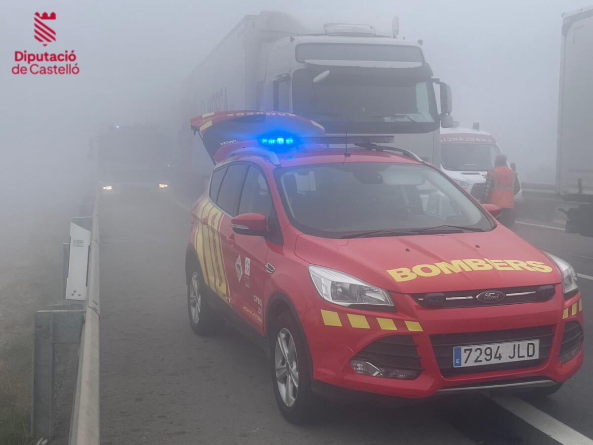 Accidente múltiple en la ASP-7 a su paso por Nules