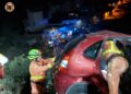 Un coche cae por un terraplén en Calicanto