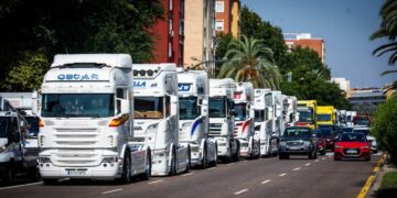 Camiones en Valencia por San Cristóbal