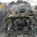 Uno de los vehículos calcinados en el incendio de Xàbia