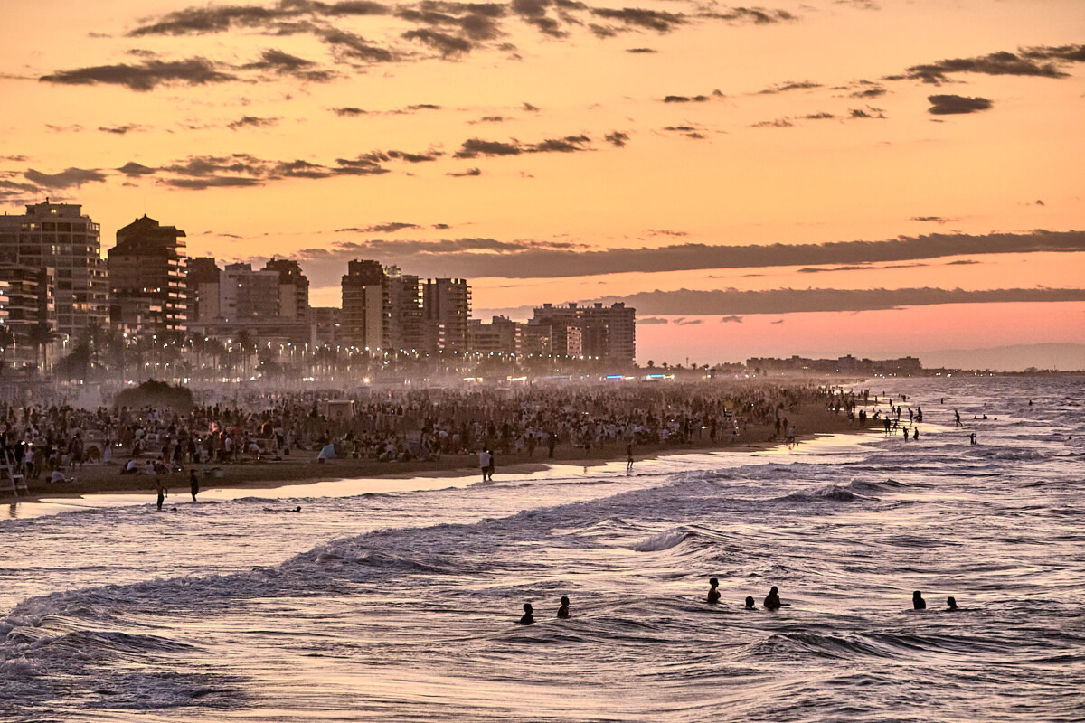 Platja de Gandia en la Nit de Sant Joan