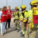 La alcaldesa de Castellón se interesa por las labores de extinción de la Cuadra Borriolench