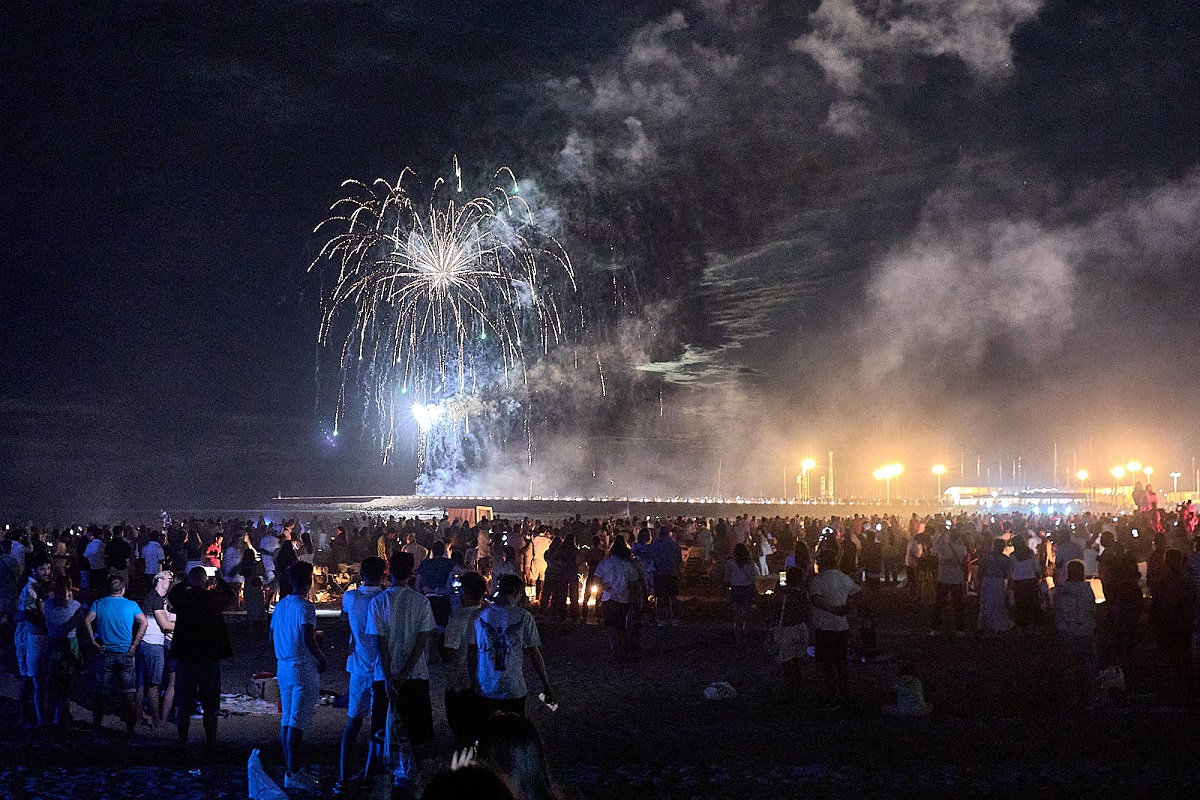 Platja de Gandia en la Nit de Sant Joan