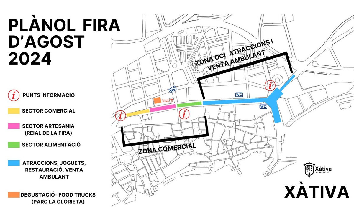 Plànol de la Fira de Xàtiva 2024