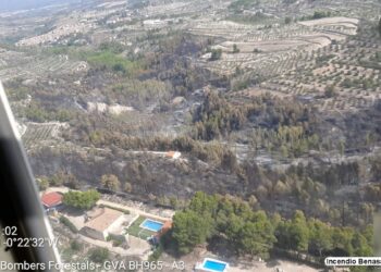 Incendio forestal de Benasau, el jueves 1 de agosto