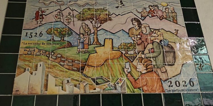 Mural de cerámica valenciana en Vall de Almonacid