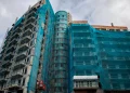 Obras de recuperación del edificio incendiado de Campanar.