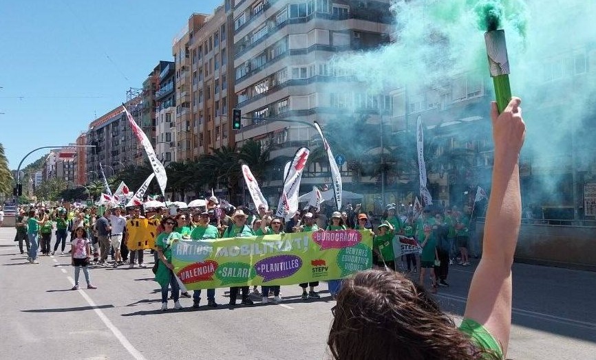 Protesta en la primera jornada de huelga de educación.