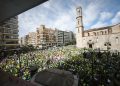La plaza de San Agustín de València, repleta de asistentes a la manifestación.