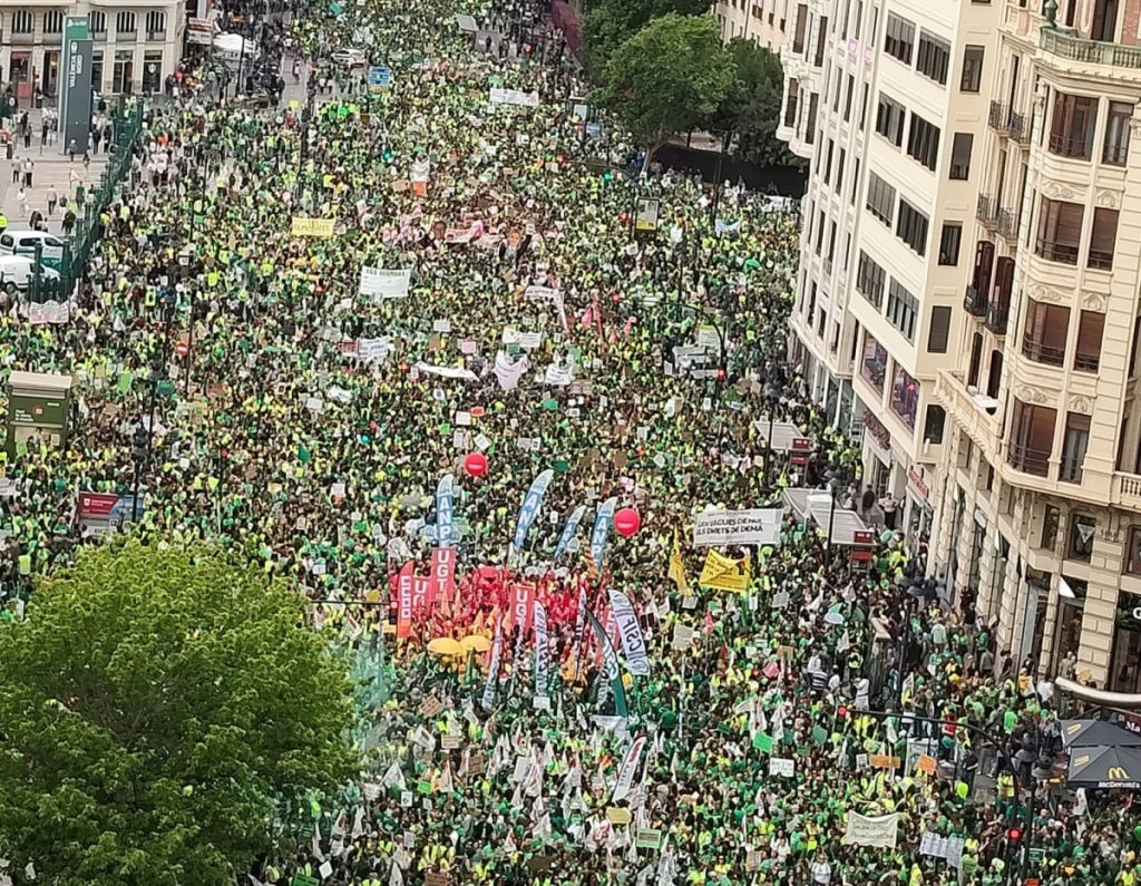 Manifestación de profesores en València.